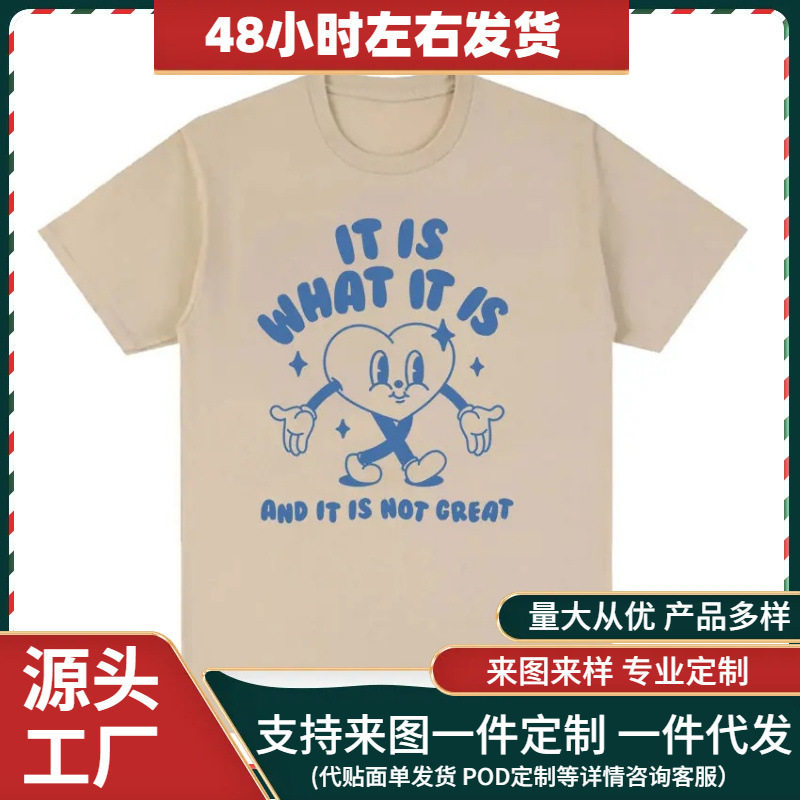 Cross-Border European Size Cotton T-Shirt This Is What It Is, It Is Not a Great Funny Meme T-Shirt for Men and Women