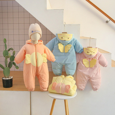 2021新款儿童羽绒棉服哈衣婴儿连体衣男女宝宝童装爬服外出冬装|ms