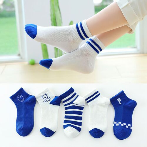 New children's socks for autumn and winter, unisex baby socks, baby socks, mid-calf socks, Klein blue trendy socks
