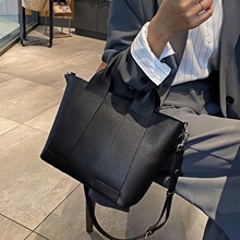 2025高级感牛皮通勤包跨境新款时尚托特包女大容量手提单肩包真皮