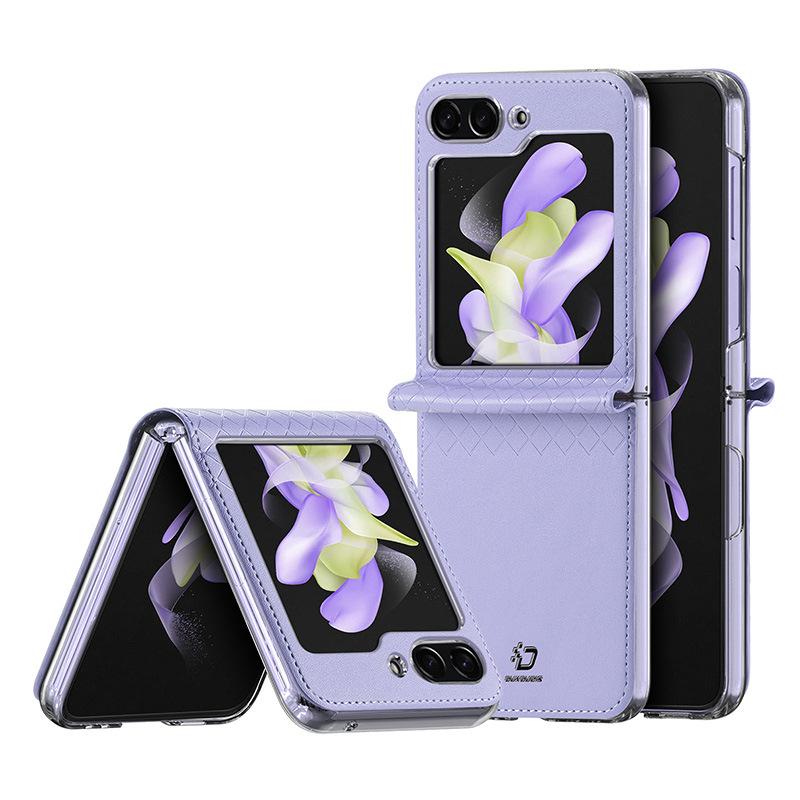 Adecuado para Samsung Zflip7 funda plegable para teléfono móvil con pantalla al por mayor Funda protectora todo incluido de moda de cuero PU funda trasera integrada