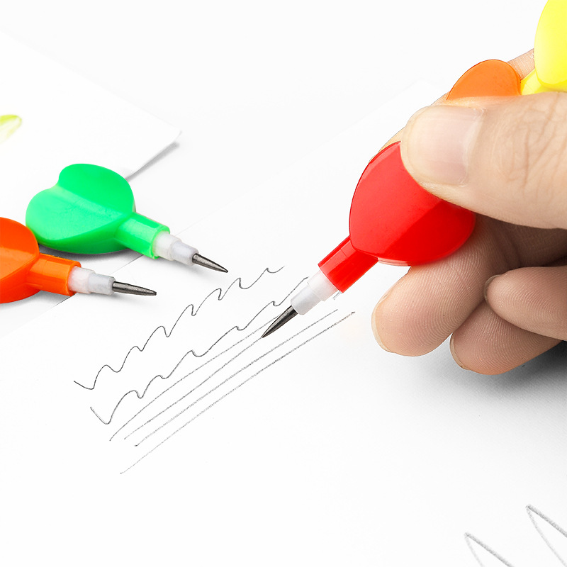 DIY Pencil Constructor for Students, removable universal lead, multi-color heart blocks