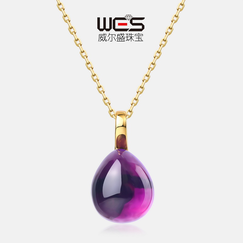 Colgante de tesoro de color caramelo de color de gota de agua transfronteriza Mujer S925 con incrustaciones de plata Colgante de gemas con cara de huevo multicolor Lujo ligero europeo y americano