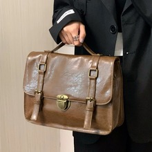 秋冬新款复古邮差包英伦jk制服包学院双肩包上课通勤公文包斜挎包