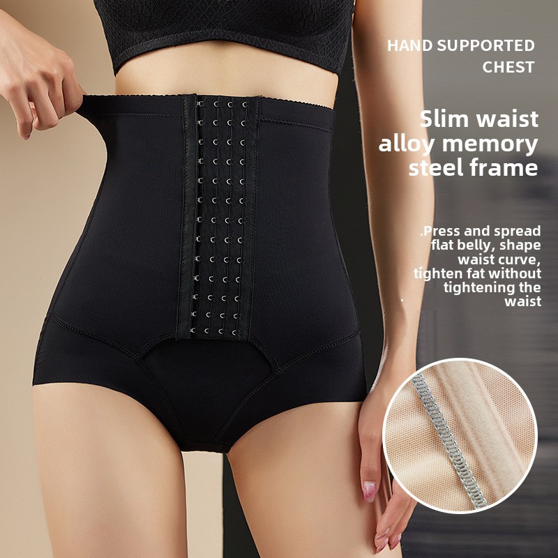 Cross-border high-waisted corset abdominal compression pants for women postpartum powerful tummy control shaping waist cincher hip lifting underwear with adjustable button closure style
