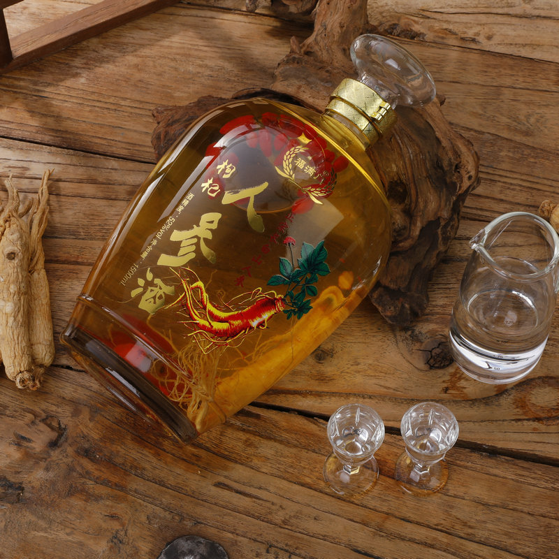 Gift boxed liquor Changbai Mountain ginseng soaked wine ginseng wolfberry wine 52% liquor 1500ml large altar gift wine