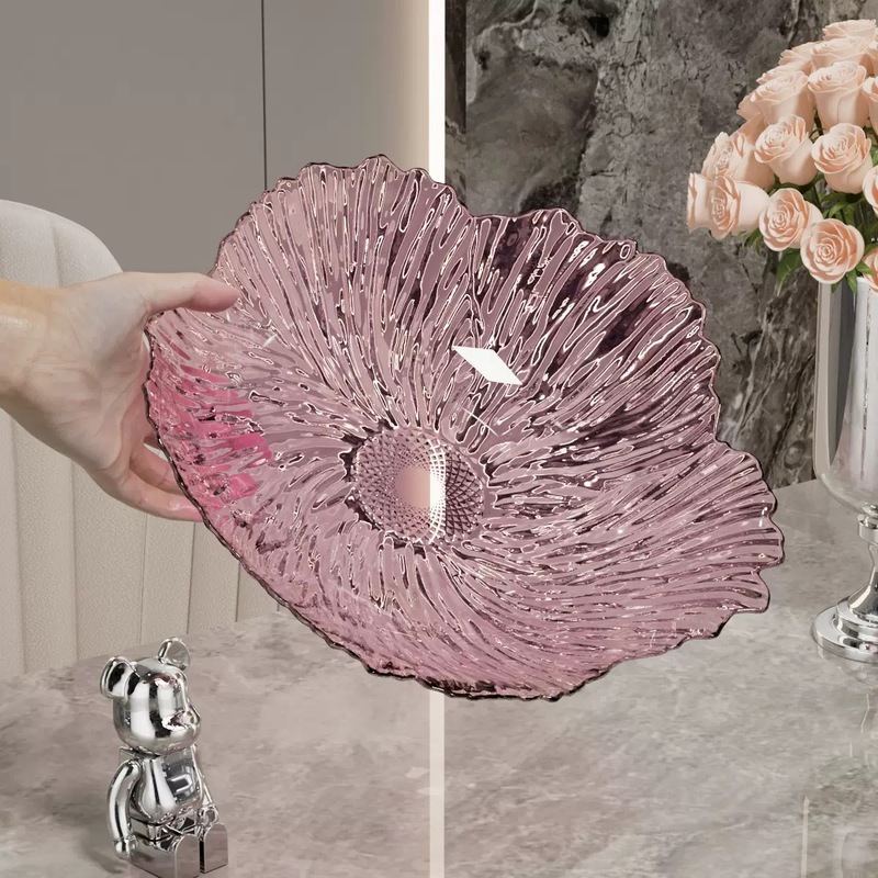 新しいクリームの花びらの果物の皿の家庭用のお茶のいくつかの軽い贅沢な果物の皿の食品級の高い顔の値の果物の鉢の間食の乾燥した果物の皿|undefined