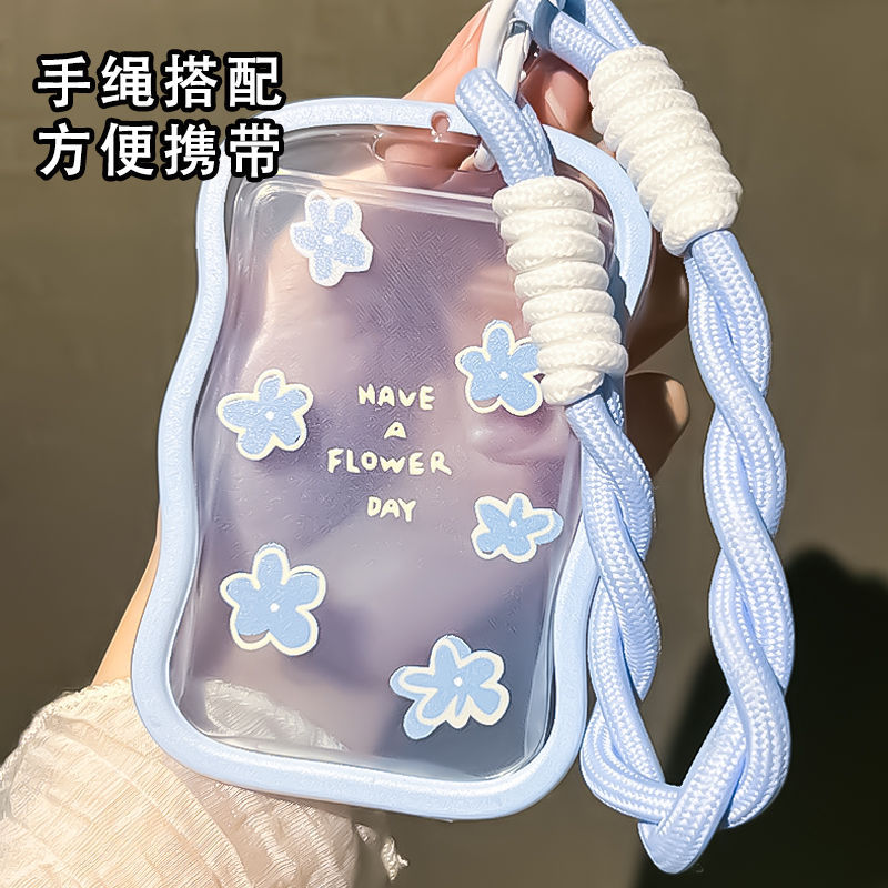 ins小花透明门禁卡套公交卡学生饭卡身份证地铁卡校园卡保护套E18
