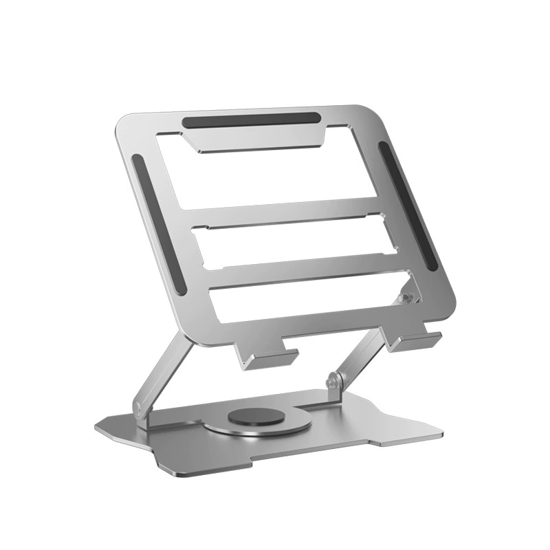 Laptop stand, metal tubular frame, 360° rotating adjustable foldable