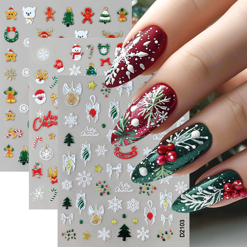 New Cartoon Christmas Series Nail Art Stickers Laser Glitter Adhesive Nail Decals Christmas Nail Decoration Stickers New Cartoon Christmas Series Nail Art Stickers Laser Glitter Adhesive Nail Decals Christmas Nail Decoration Stickers