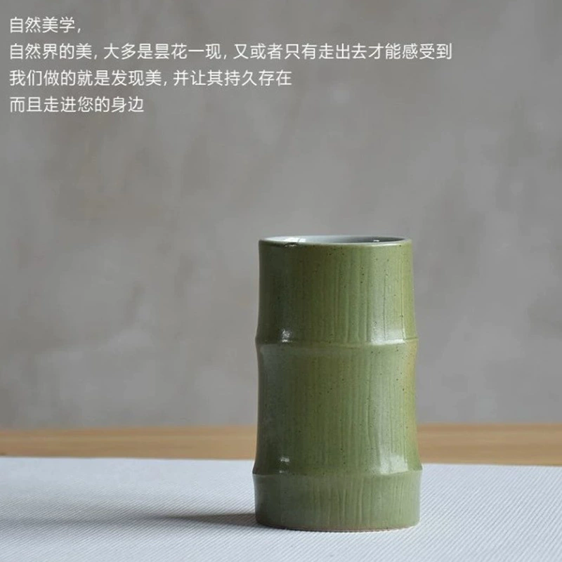 Цзиндэчжэнь керамическая имитация бамбука чайная чашка пара чашка офисный подарок Керамический держатель для ручек хозяйственные принадлежности для пожилых людей