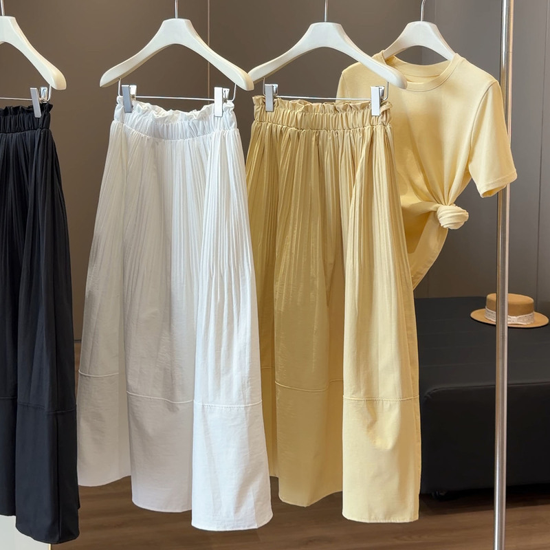 Pleated High-Waisted Textured Skirt for Women, Summer 2026 New Style, Super Stylish, Casual and Elegant A-Line Skirt