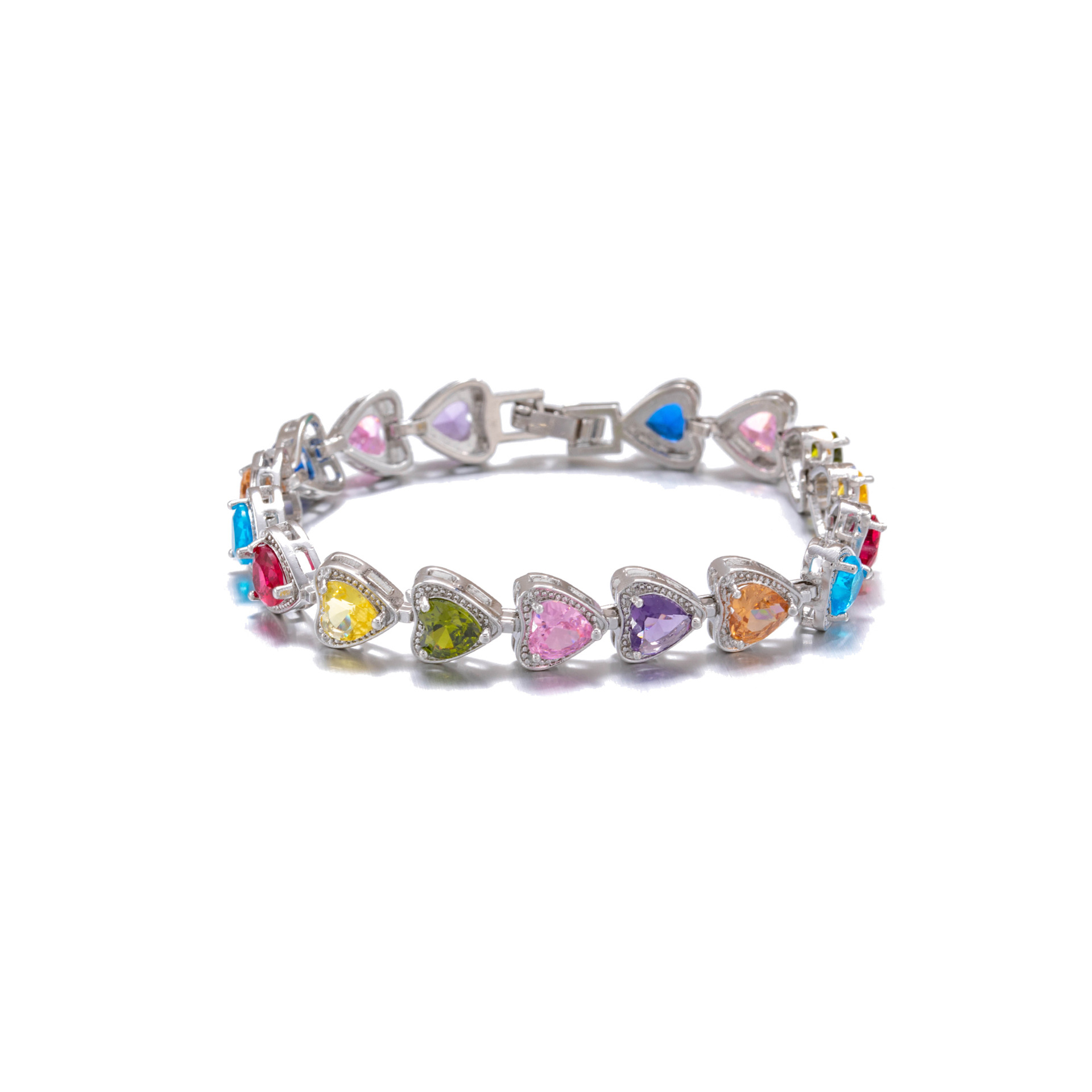 Retro Triangular Colored Crystal Luxury Bracelet Elegant Sophisticated Style Jewelry Accessory_voghion.com