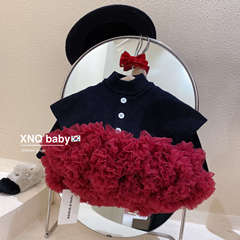 檸里童裝tutu裙女童蓬蓬裙兒童半身裙套裝毛衣春秋女孩寶寶公主裙