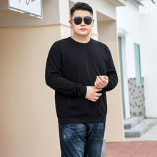 胖子加绒加厚卫衣男大码宽松特体肥佬运动短袖休闲圆领打底衫潮牌