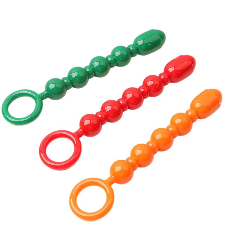 Lotus Flower Anal Beads, TPE Training Toy, Colorful Orange, Boxed — detail image 7