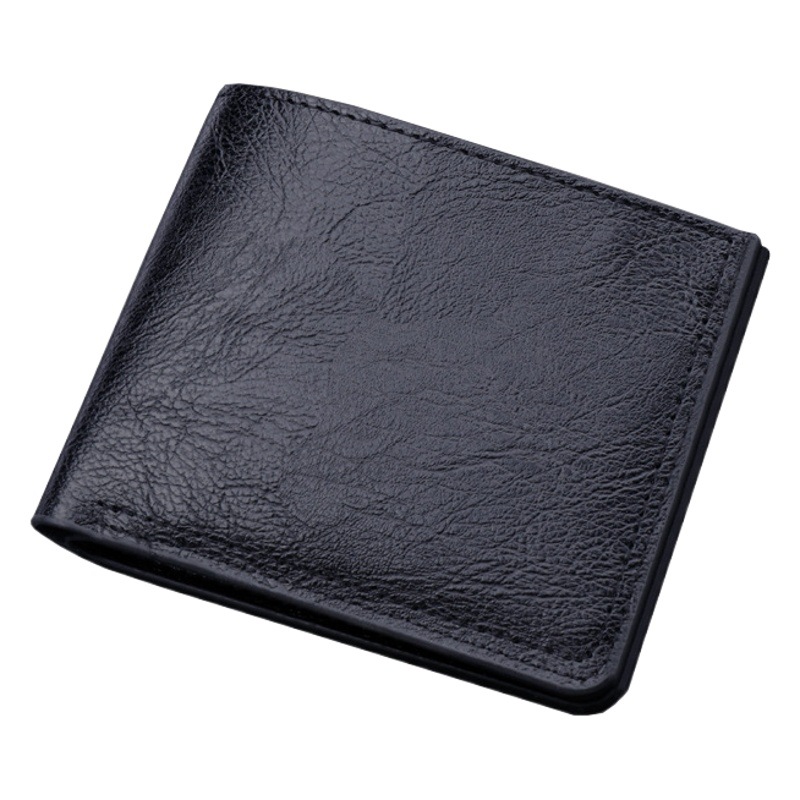 Botón de la cartera de los hombres billetera corta Cartera de cuero de los hombres transfronteriza billetera de los hombres