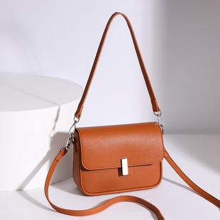 2025 New Style Genuine Leather Small Bag, Fashionable One-Shoulder Armpit Women's Bag, High-End First-Layer Cowhide Crossbody Bag, Small Square Bag
