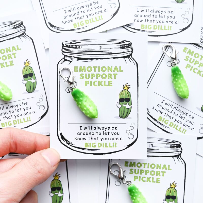 Cross-Border Hot Selling Emotional Support Pickle Emotional Support Card Pickle Cucumber Keychain Cross-Border Hot Selling Emotional Support Pickle Emotional Support Card Pickle Cucumber Keychain