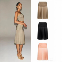 新商品 SKIMS MILKY SHEER MIDI SKIRT ハイウエスト プリーツ レディース スカート オーバーニー ミディスカート