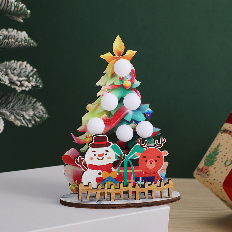 クロスボーダークリスマスツリーデスクトップ装飾品木製工芸品外国貿易クリスマステーマレストランホテルデスクトップ装飾卸売|undefined