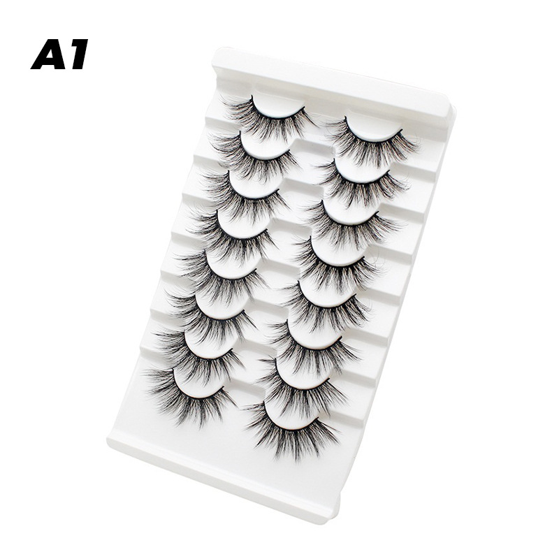 DINGSEN fuente transfronteriza fábrica pestañas falsas 8 pares de pestañas naturales gruesas de gran volumen LOGO