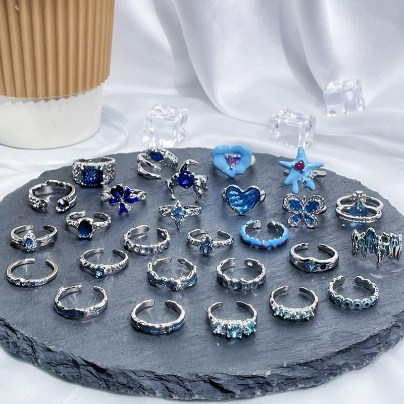10g Weight Rhinestones Inlay Material Open Rings Classification Adjustable Ring Size 1 Piece Quantity Daily Occasion Copper Material Geometric Pattern Women's Gender Enamel, Plating, Inlay Design IG Style Style Wholesale IG Style Geometric Copper Enamel Plating Inlay Rhinestones Open Rings 5