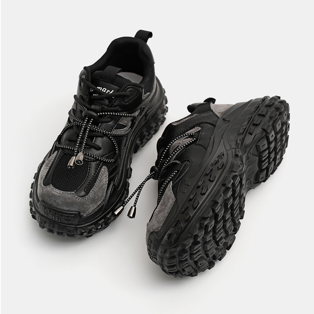 Sehr bequem ~ schwarze Durian Bottom Dad Schuhe für Damen 2024 Herbst New Ins Trend Casual Sport Wanderschuhe_voghion.com