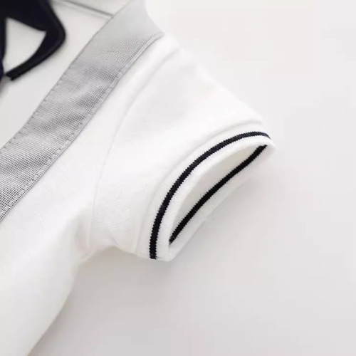 New Children's Clothing 2024 Summer Baby Clothes 0-1 Year Old Baby Gentleman Bow Tie Short Sleeve Cotton Onesie T-shirt