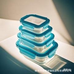 強化ガラス蓋弁当箱高ホウケイ酸耐熱電子レンジガラス弁当箱ガラス保存ボウル輸出供給