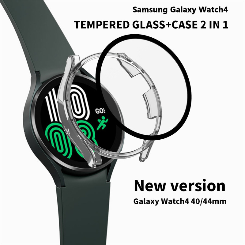 Suitable for Samsung Watch7 6/4/5 Galaxy 40/44mm Pc Case + Tempered Glass Integrated Case