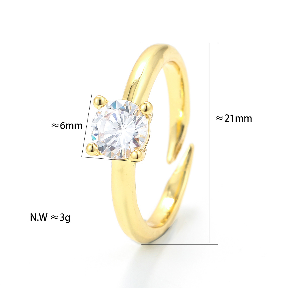 Plating Design Simple Style Style Copper Plating Geometric Zircon