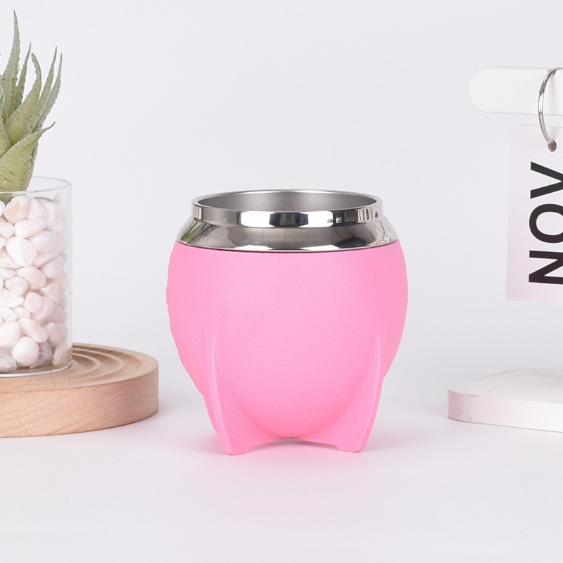 Amazon nueva taza de acero inoxidable 304 taza de vacío de doble capa creativa taza de vino tinto en forma de U