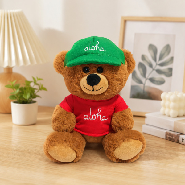 Cross-Border Custom Sports Teddy Bear Baseball Cap T-Shirt American Student American Bear Plush Toy Doll Cross-Border Custom Sports Teddy Bear Baseball Cap T-Shirt American Student American Bear Plush Toy Doll