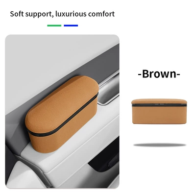 heightening elbow rest with storage: Armrest box pad - brown