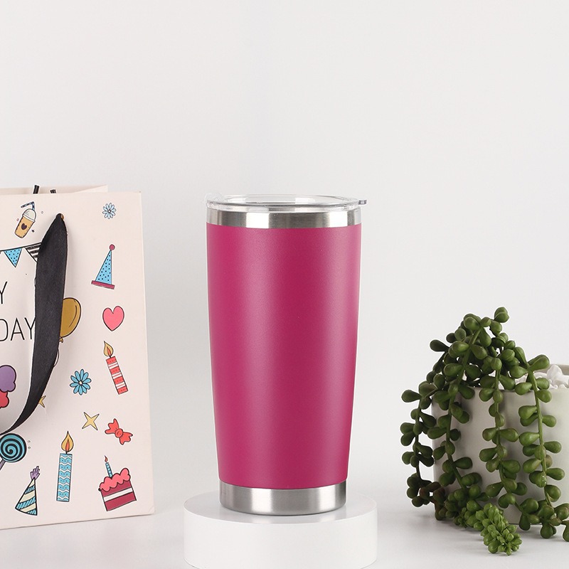 Taza de automóvil de color transfronterizo 304 taza de aislamiento de vacío de acero inoxidable de doble capa resistente a caídas portable de aislamiento de frío taza recta