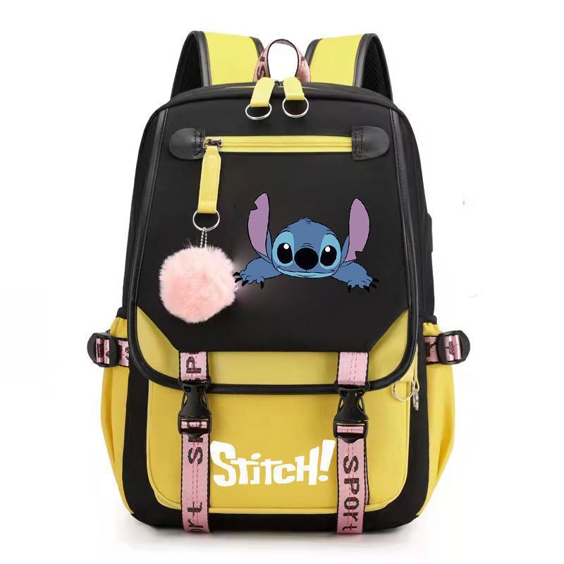 Nuevo Star Baby Stitch Stitch Boy Stitch USB carga mochila mochila para estudiantes de ambos sexos mochila