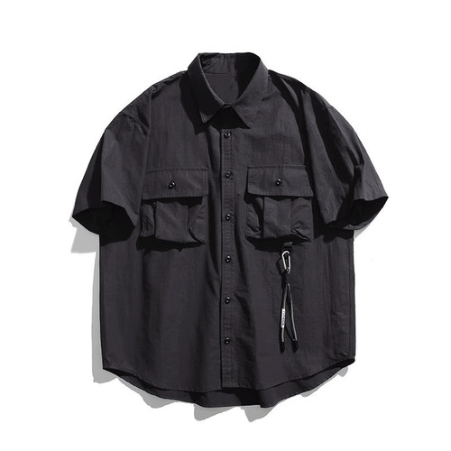Cross-border Japanese retro tooling short-sleeved shirt men's 2026 summer fashion brand outdoor casual all-matching teen shirt