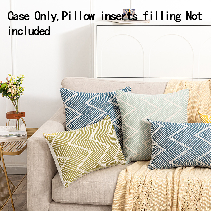 Cross-border Hot-selling Modern Simple Polyester Cotton Jacquard Pillow Model Room Tea Sofa Decorative Pillow Case_voghion.com