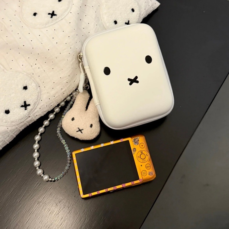 Cute Miffy CCD bolsa de protección de cámara bolsa de cambio certificados miffy polvo de lápiz labial almacenamiento portátil a prueba de caídas