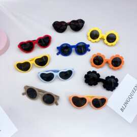 时尚宝宝婴儿硅胶偏光墨镜可爱太阳花儿爱心遮阳防晒护眼太阳镜