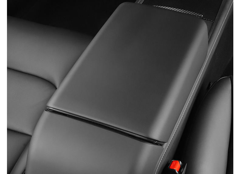 Tesla Model 3/Y Armrest Box Cover Carbon Fiber Pattern Protective Cover Center Console Interior Accessories 2022 Old Model