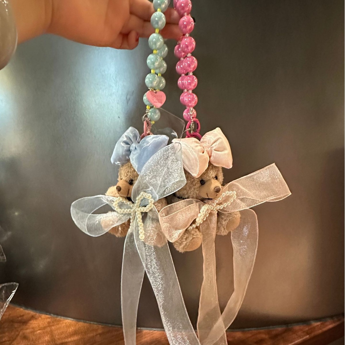 实拍  韩国可爱毛绒婚纱泰迪小熊包包挂饰情侣玩偶公仔钥匙扣挂件