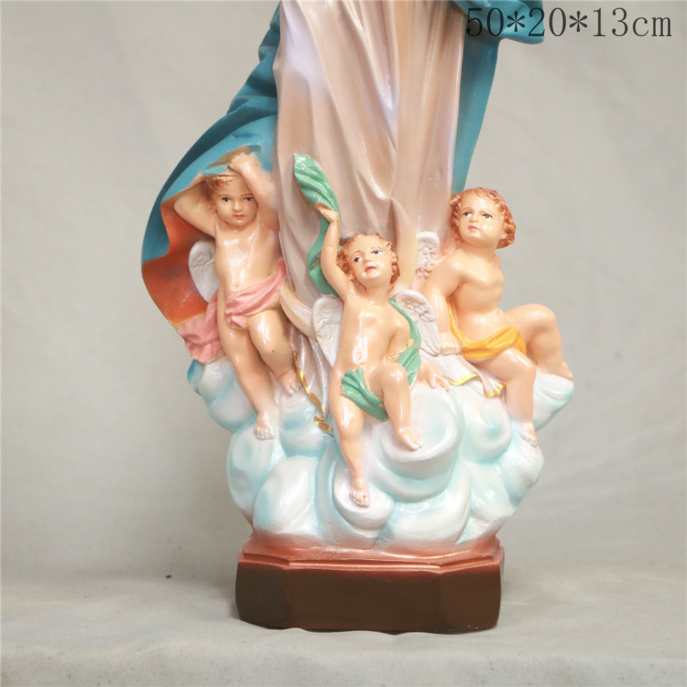 50cm transfronterizos de la Asunción de la Virgen María Mirando la Estatua de la Iglesia de la Casa Decoración de la Estatua de la Personaje Principal Salón