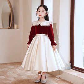 女童生日公主裙蓬纱儿童气质走秀晚礼服女孩主持人钢琴演出服圣诞