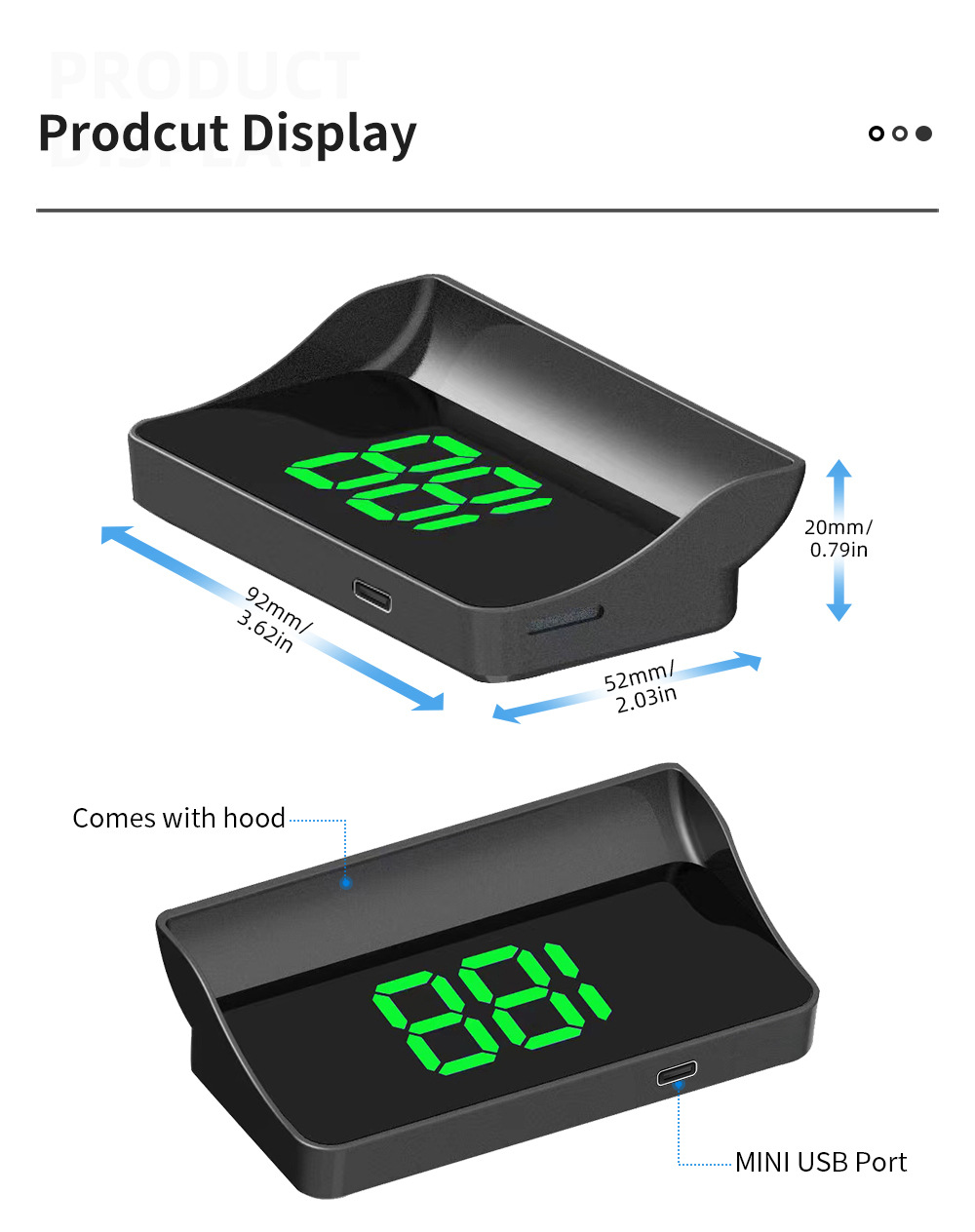 Car HUD Head-Up Display GPS Beidou High-Definition Speedometer Car Modification Portable Multi-Function Display