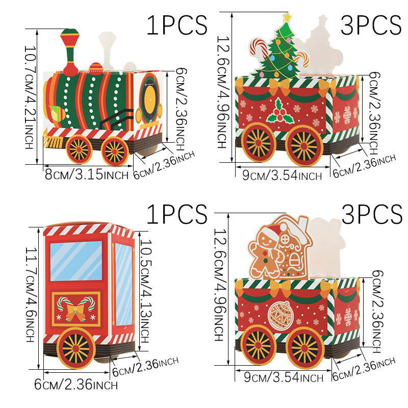 クロスボーダー temu クリスマスカレンダーボックス新しいクリスマスアドベントカレンダー小さな電車キャンディーボックスギフト包装紙箱|undefined