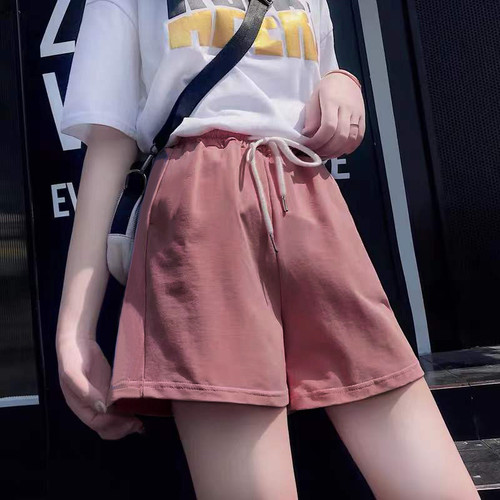 2025 New Korean Women's High-Waist Loose Hiding Wide Leg Shorts Solid Color Casual Trendy Summer Pants