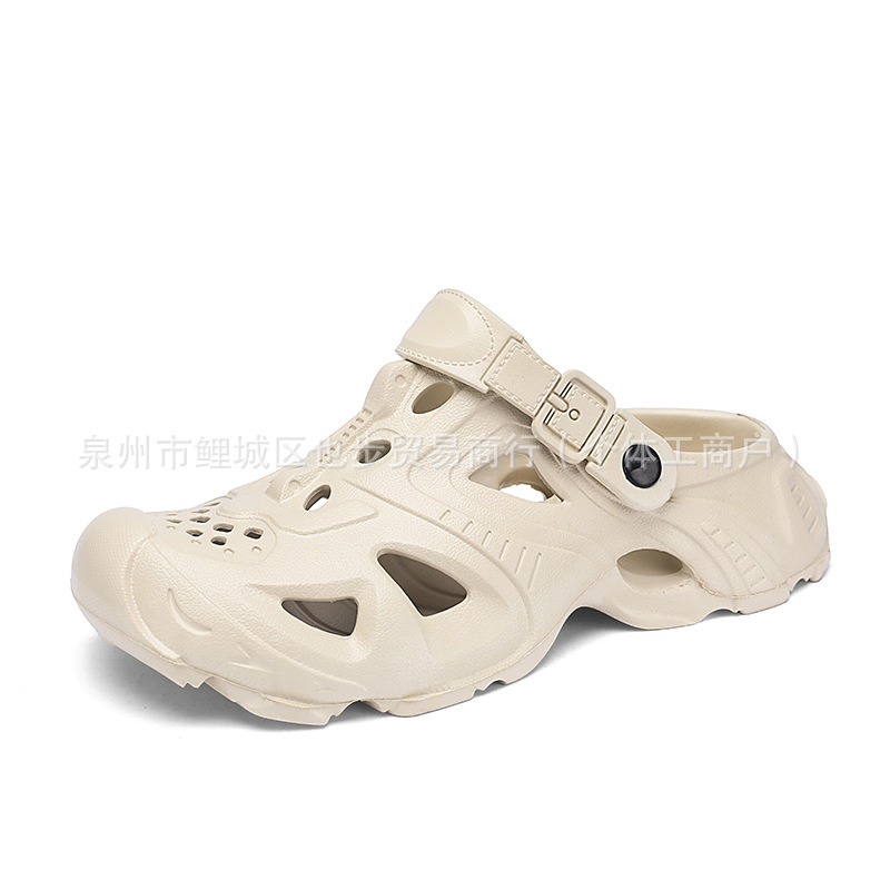 Zapatos de conducción ligeros transpirables de verano transfronterizos, sandalias y zapatillas de suela blanda con sensación de mierda, zapatos de playa de suela gruesa, zapatos con agujeros, zapatos de hombre