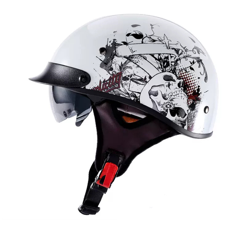 Casco retro medio con certificación 3C, casco de motocicleta con visera, casco de seguridad para vehículo eléctrico, casco de motocicleta, exportación de fábrica, DOT
